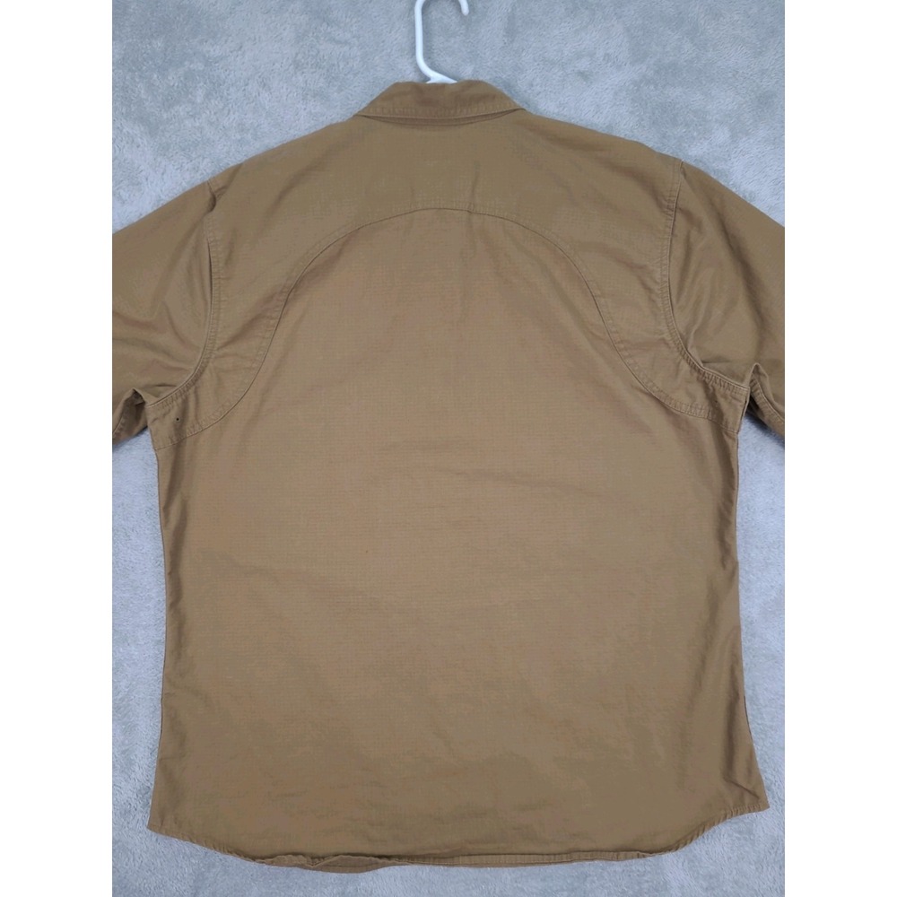 CE Schmidt Brown Ripstop Button Up Shirt Workwear Mens Size‎ XL Heavyweight - Picture 7 of 8